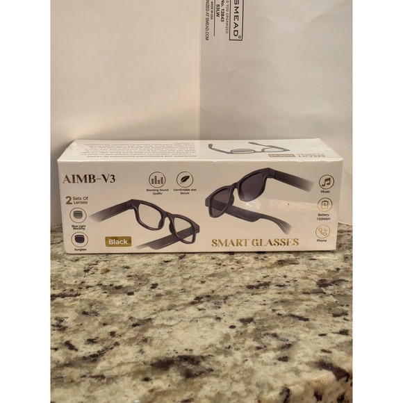 Other - AIMB-V3 Bluetooth Smart Glasses Audio Sunglasses 2 Lens Sets New Sealed